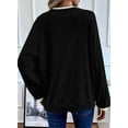 thumbnail image 6 of SHEWIN Womens Sweatshirt Ribbed Texture Button Up V Neck Sweatshirts Long Sleeve Patchwork Shirts Casual Fall Pullover Tops, 6 of 10
