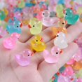 thumbnail image 3 of LAMIRO 20 Pack Glow in the Dark Rubber Ducks Mini Luminous Resin Sculptures Diy Craft Party Decor Potted Plant Accents, 3 of 7