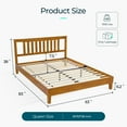 thumbnail image 2 of Linsy Home Solid Wood Queen Size Bed Frame with Headboard, No Box Spring Needed, Pine, 2 of 8