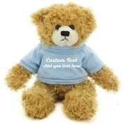 Made By Alien’s Realistic Stuffed Animals Soft Plush Toy- 12 Inch Personalized Gift for Birthday, Valentine’s day (Beige Teddy Bear Powder Blue Shirt)