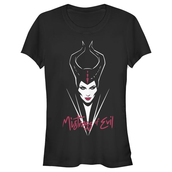 Junior's Maleficent: Mistress of All Evil Portrait  Graphic Tee Black Small
