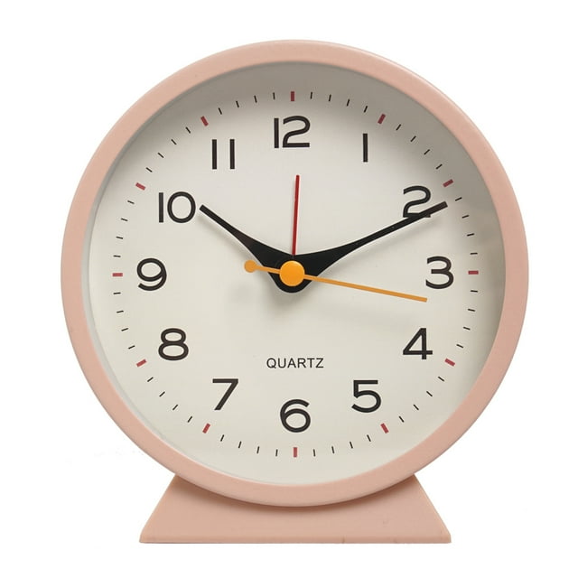 Matsuzay Reloj despertador de escritorio, alarmas para estudiantes con luz nocturna, relojes de dormitorio, campana de movimiento silencioso, Type3 NO3