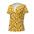 thumbnail image 2 of Naloa Cute Bee Butterfly Yelllow Print T-Shirts Short Sleeve V Neck Tees for Women Fashion Tops Trendy Lightweight Soft Casual Summer Outfits Clothes, 2 of 5
