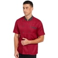 thumbnail image 4 of Doomiva Chef Jacket Chef Coat Men Women Short/Long Sleeve Kitchen Cooking Hotel Uniform 02#Red Short Sleeve 3XL, 4 of 7