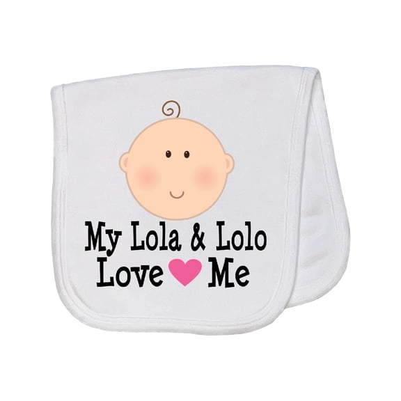 Inktastic My Lola and Lolo Love Me Baby Burp Cloth
