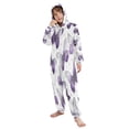 thumbnail image 5 of Soft Big Kids Onesie Pajamas Cozy Loose-Fit Jumpsuits for kids with Pockets for Christmas Lounge & Play Lavender-colored Butterfly Pattern, 5 of 8