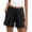 Black women cotton linen shorts a1, variant on Cagogo Women Cotton Linen Plus Size Relaxed Elastic Waist Flowy Casual Shorts Solid Basic Vacation Beach Lounge Pants Shorts, Gray XL