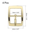 thumbnail image 2 of Uxcell 4Pack 0.63" Hebilla de cinturón de una sola punta, hebillas de barra central ovaladas para cinturón, dorado, 2 of 6