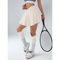 thumbnail image 5 of Womens Tennis Skirt with inner Shorts Pockets Shorts Crossover High Waisted Athletic Skorts Skirts for Golf Running Workout and Yoga Sports Activewear Off-white M, 5 of 7