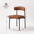 thumbnail image 5 of Brown Faux Leather Dining Chairs Set of 4, Armless Upholstered Kitchen Chair,Modern Dining Room Chair with Curved Backrest, 5 of 6