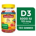 thumbnail image 3 of (2 pack) Nature Made Extra Strength Vitamin D3 5000 IU (125 mcg) per Serving Gummies, Dietary Supplement, 150 Count, 3 of 11