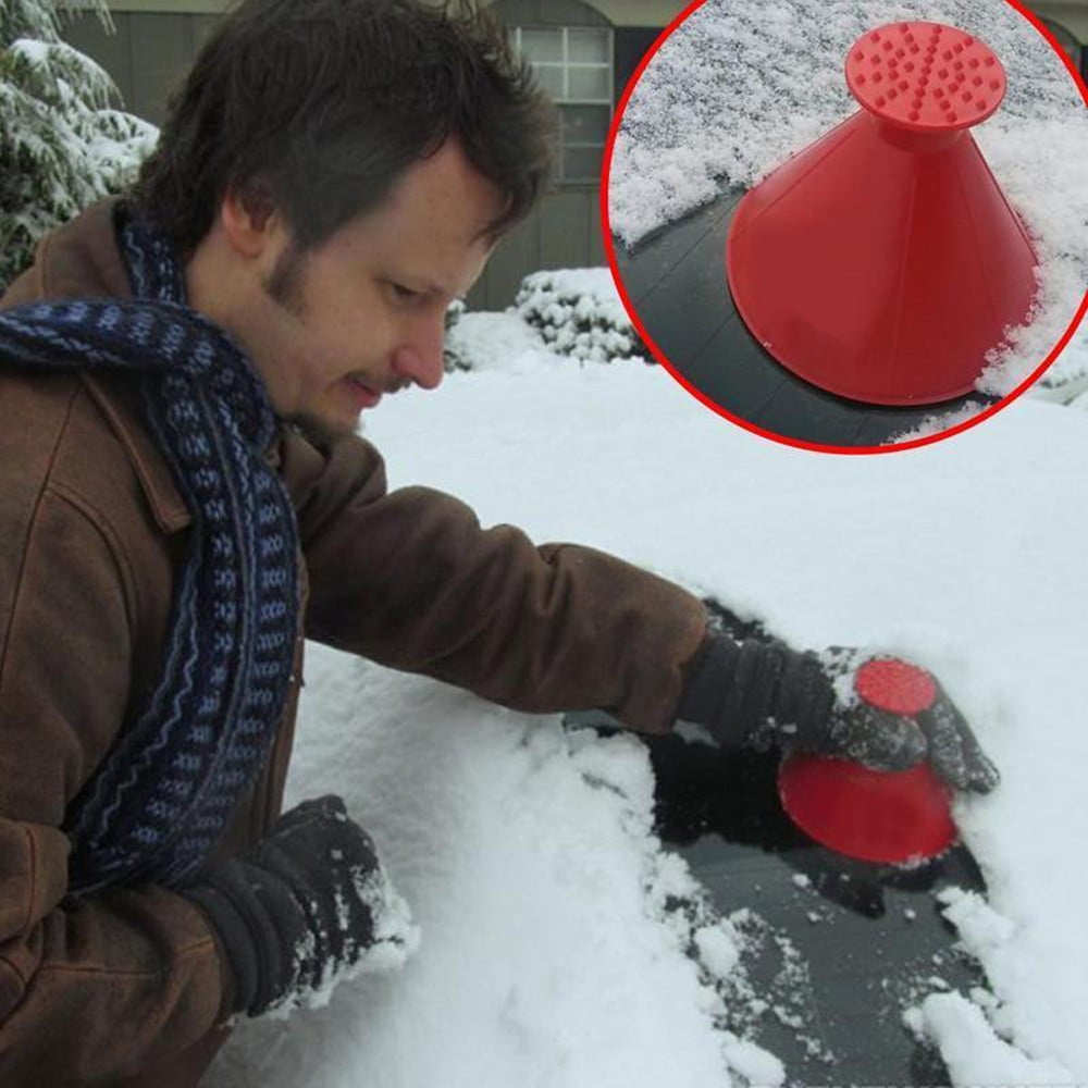 Myfreed Scrape A Round Ice Scraper Car Windshield Snow Scraper Magic Funnel Snow Removal Tool Cone-Shaped Windshield Ice Scraper
