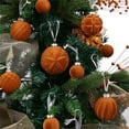 thumbnail image 5 of 46-Pack Flocked Christmas Ornaments - Velvet Tree Decor Set (3 Inch Brown Plastic Balls) | Shatterproof Xmas Decorations, 5 of 5