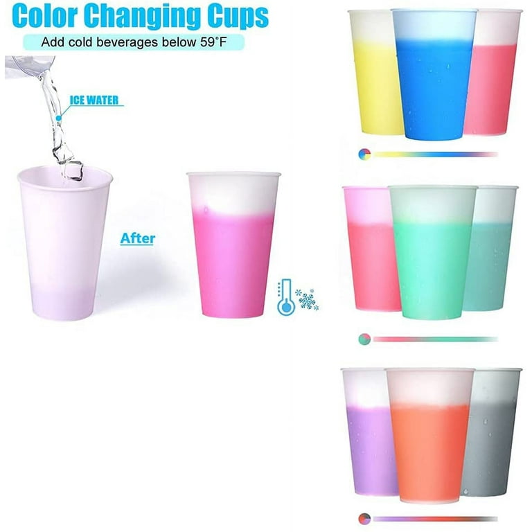 Chainplus 24oz Straw Cup With Lid Color Changing Coffee Cup 5Pack Reusable  Cups Plastic Coffee Cup Tumbler Matte Finish Coffee Mug 