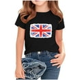 thumbnail image 3 of Jinhomg Kids Summer Tee Shirts Short Sleeve British Flag Graphic T-Shirt Lightweight Comfy Crew Neck Everyday Tops Black 3 Years, 3 of 5