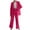 Hot Pink, variant on Ashirexll Outfits for Women, Two Piece Sets for Women, Solid Color Matching Long Sleeve Button Coat and Trousers Sophisticated Suit Set