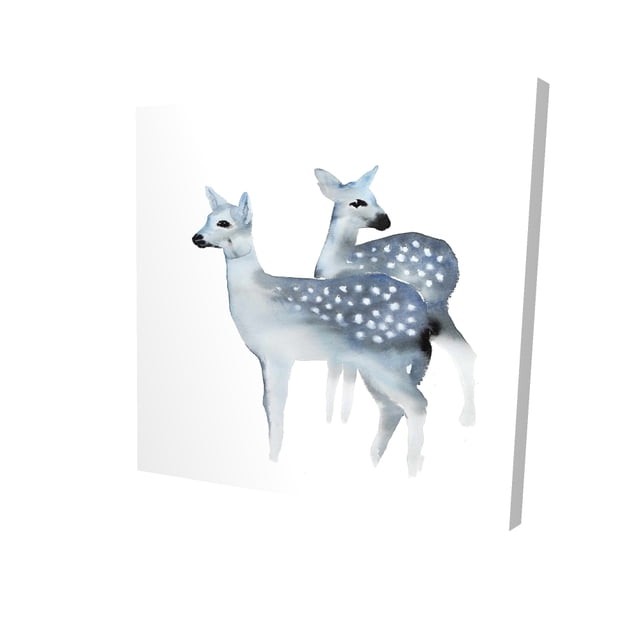 Faons Bleus - Toile 36"x36 Pouces - Impression sur Demande