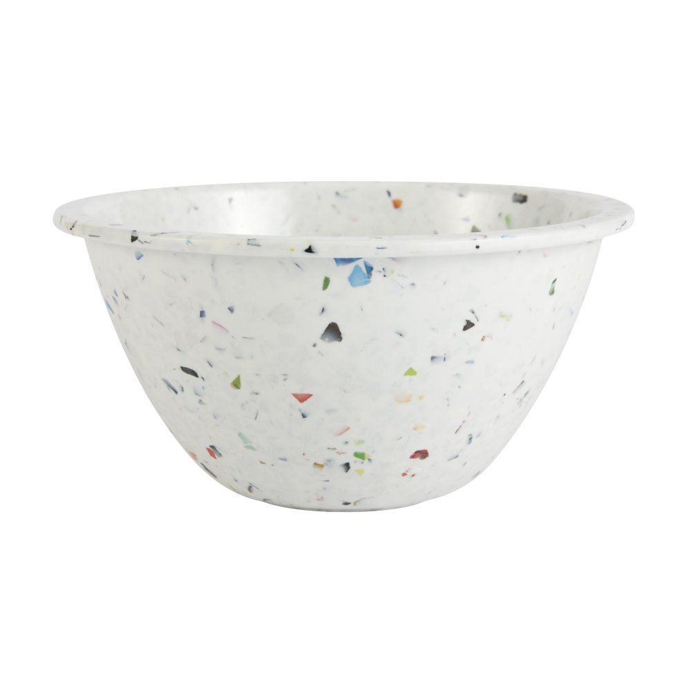 zak designsconfetti recycled plastic cereal bowl white