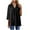 Black, variant on Womens Oversized Cotton Linen T-shirts 3/4 Length Sleeve Split V Neck Tops Summer Casual Loose Fit Blouse Tees Liquidación Hoy Prime Blue L
