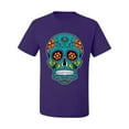 thumbnail image 2 of Wild Bobby Day Of The Dead Sugar Skull Pop Culture Men Graphic Tee, Purple, 3X-Large, 2 of 5