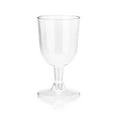 True Party Disposable Plastic Wine Glasses, Stemmed Clear Plastic Cups for Outdoors, Parties, 6