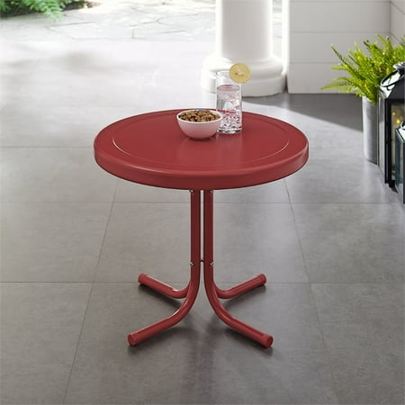 Crosley Retro Metal Patio End Table In Red Canada - Outdoor Patio Side Table Metal Crosley Retro Metal Patio End Table In Red Canada - Outdoor Patio Side Table Metal