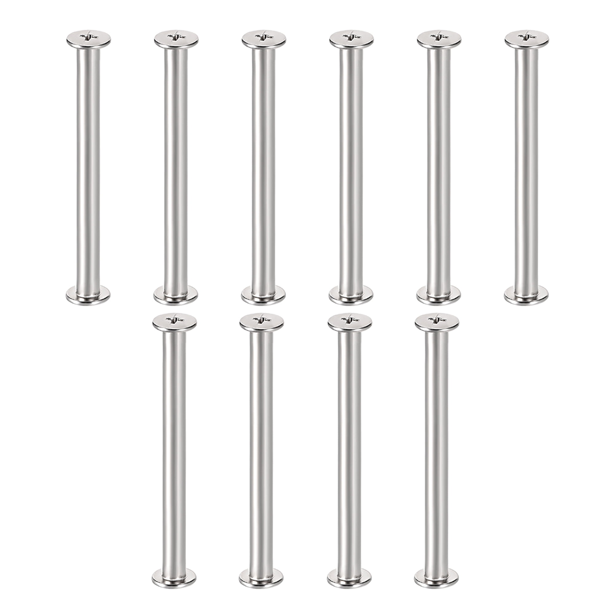 60 Sets Chicago Screws 1/2 Inch | Nickel Plated Screw Posts | Leather Craft & Bookbinding Rivets