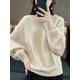 thumbnail image 1 of Suéter ligero de lujo para mujer, sudadera informal con capucha, 100 % lana merino, jersey de punto de cachemira de manga larga, top coreano otoño invierno 2023, 1 of 5