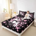 thumbnail image 3 of Erosebridal Cartoon Animal Unicorn Queen Sheet Sets For Kids,Kawaii Stars Print Bed Set 4-Piece, 3 of 6