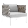 thumbnail image 3 of Modway Harmony 10-Piece Sunbrella? Basket Weave Outdoor Patio Aluminum Sectional Sofa Set in Tan Gray, 3 of 10