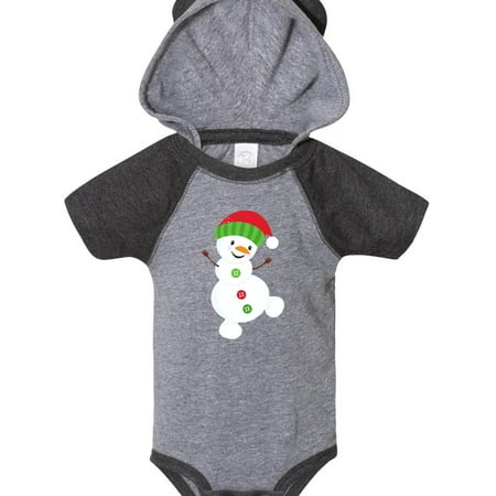 

Inktastic Snowman With Hat Carrot Nose Buttons Gift Baby Boy or Baby Girl Bodysuit