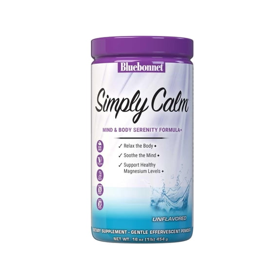 Bluebonnet Simply Calm Magnesium Powder 420mg - Mind & Body* 16oz 82 Days, Unflavored