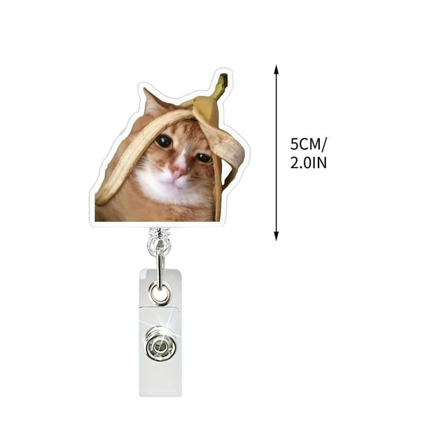 SDNall Clip de Badge d'Identité, Clip d'Expression Acrylique Mignon 2D, Clip de Défilement Extensible, Clip d'Identité Plat