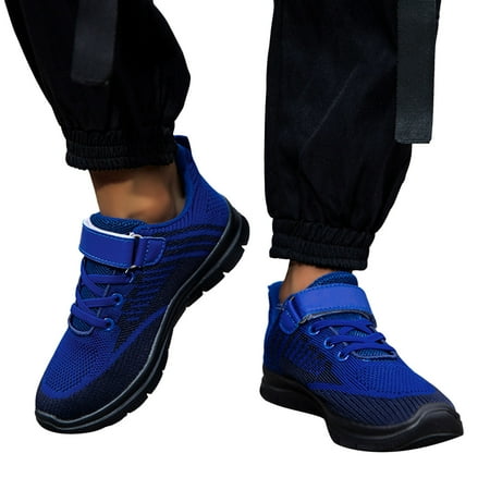 

Boys Sneakers All Season Children Boys Sports Shoes Flat Thick Bottom Lightweight Non Toddler Running Shoes(Dark Blue 13)