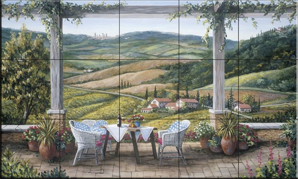 Kitchen backsplash//Bathroom Shower by Barbara Felisky Ceramic Tile Mural A Tuscany Vista