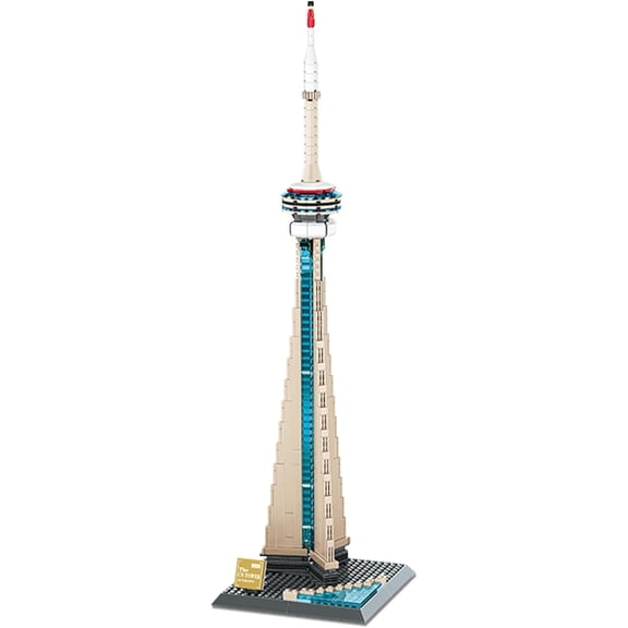 GZBricker Toronto National TV Tower Building Set Compatible with Lego Architecture City Model Home Office Decor for Adults
