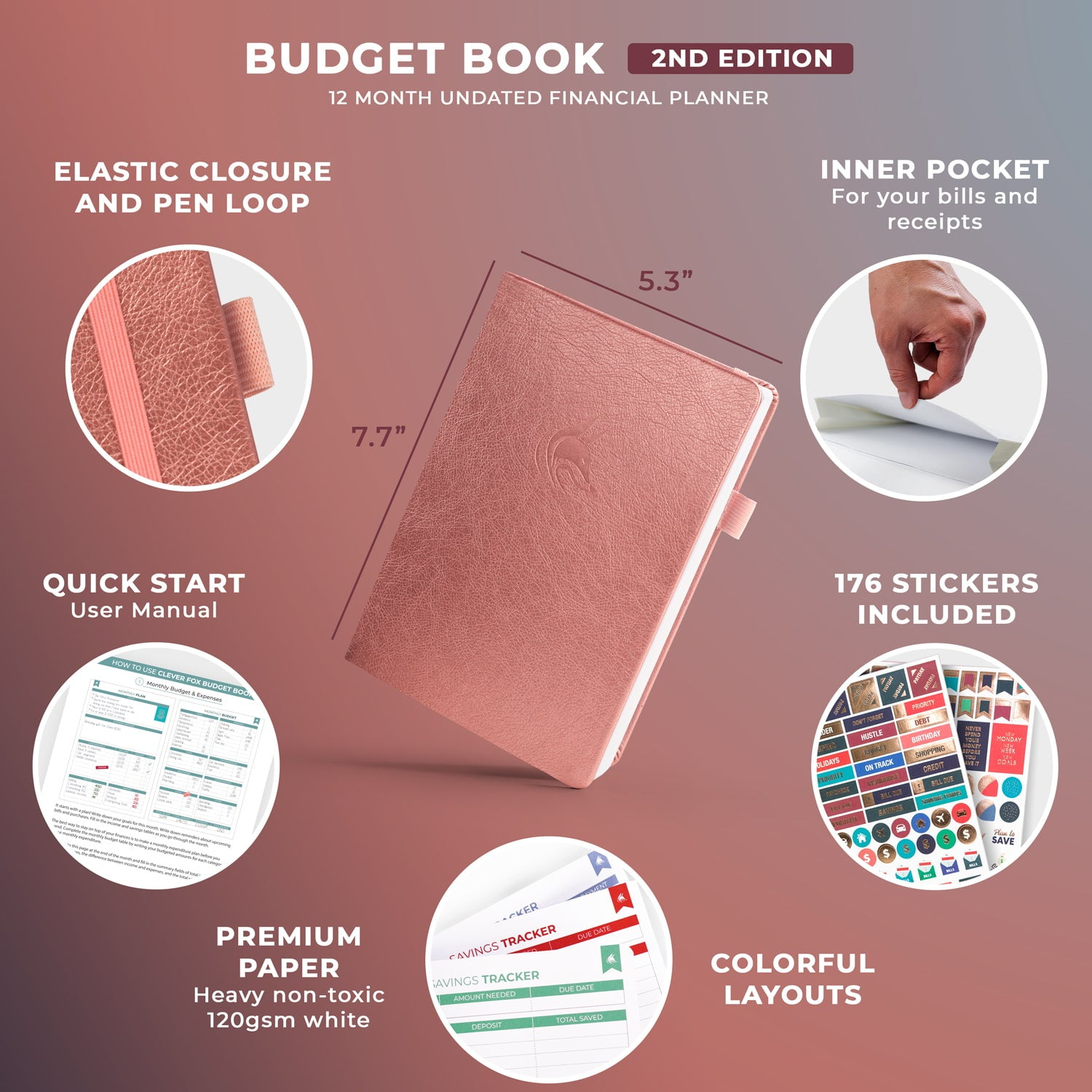 Stationery Review: Clever Fox Budget Book – Rose Gold – Ambiguous