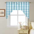 thumbnail image 5 of Easter Teal Swag Valances for Kitchen Window, Lattice Plaid Small Swag Valances Rod Pocket Curtain Drapes Window Treatment for Bedroom Bathroom, 56x36 Inch, 5 of 9