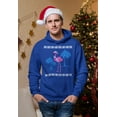 thumbnail image 3 of Old Glory Mens Flamingo Winter Ugly Christmas Sweater Long Sleeve Hoodie, 3 of 6
