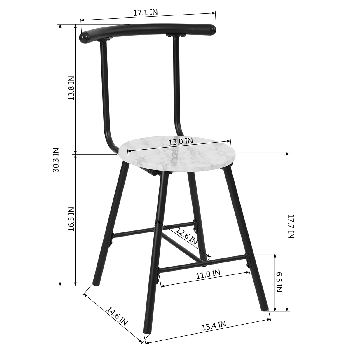 Private Jungle Dining Set Compact 2 Chairs and Table Set with Metal Frame and Shelf Storage Bistro Pub Breakfast Space Saving - marble & white Private Jungle Dining Set Compact 2 Chairs and Table Set with Metal Frame and Shelf Storage Bistro Pub Breakfast Space Saving - marble & white