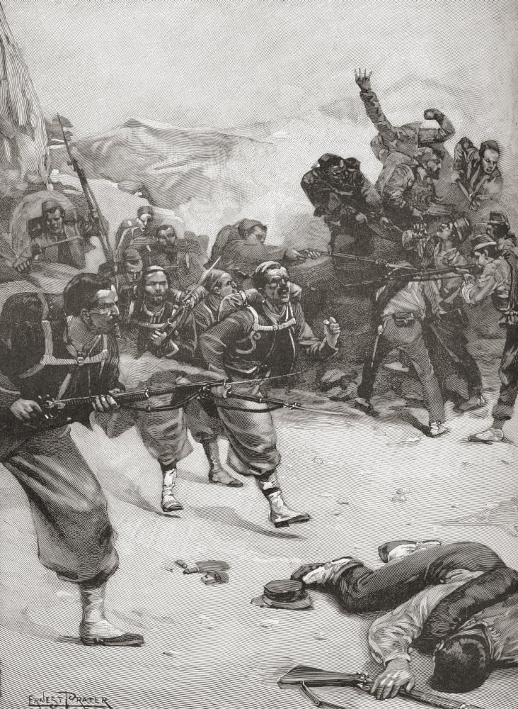 French Papal Zouave Infantry Soldiers Charging Garibaldis Barricades At The Battle Of Mentana Italy In 1867 From Famous Men And Great Events Of The 19Th Century Canvas Art - Ken Welsh Design Pics (26