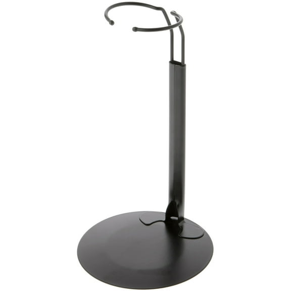 Plymor DSP-70B Black Adjustable Doll Stand, fits 12, 13, 14, 15, 16, and 17 inch Dolls or Action Figures, Waist is 2.25" - 2.75" wide, 6" - 8" around