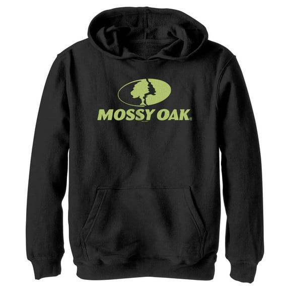 Boy's Mossy Oak Green Classic Logo Pull Over Hoodie Black Medium