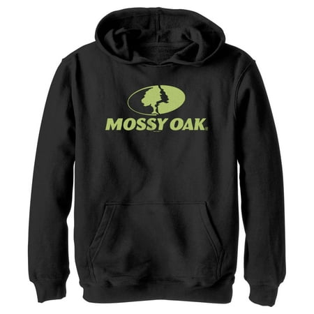 Boy s Mossy Oak Green Classic Logo Pull Over Hoodie Black Small