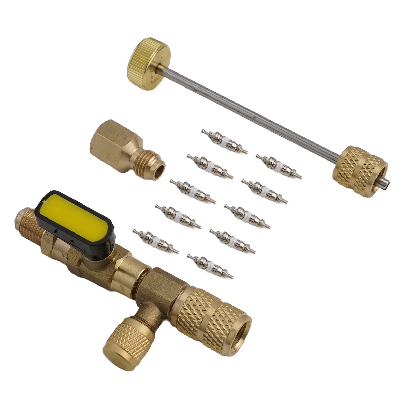 R410A R22 Valve Core Remover Installer Tool With Dual Size SAE 1/4 & 5/16 Port for R404A R407C R134A R12 R32 R600 HVAC System