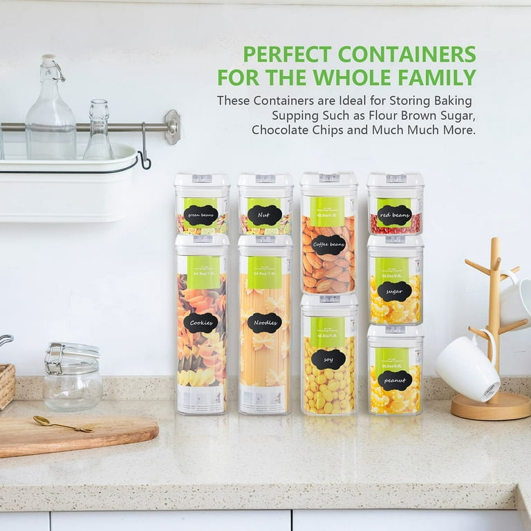 TFCFL 9Pcs Food Container Set w/Non-Slip Lids, Airtight Watertight Leak  Proof for Snacks Sugar Flour Pantry 