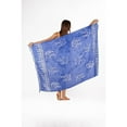 thumbnail image 2 of Colorful Bohemian Style Dolphin Printed Beach Wrap Sarong With Fringe, Tie Dye Blue Dolphin, Size: One Size, Uluwatu Style, 2 of 6