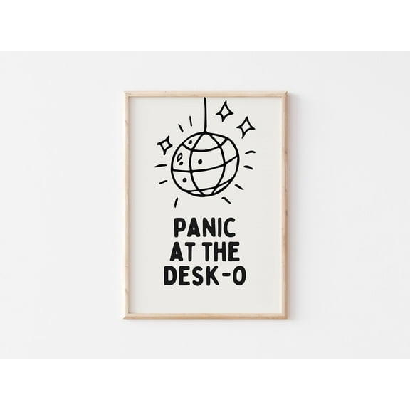 WestConfe Trendy Office Quotes Wall Art, Panic at the Desk o Print, Funny Office Prints, Home Office Wall Art, Sarcastic Desk Decor