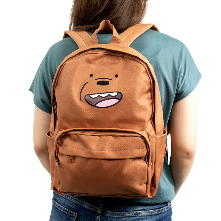MINISO We Bare Bears Backpack for Girls Women, Cute Shoulder Bag for School  Travel Portable Lightweight - Grizzly Brown