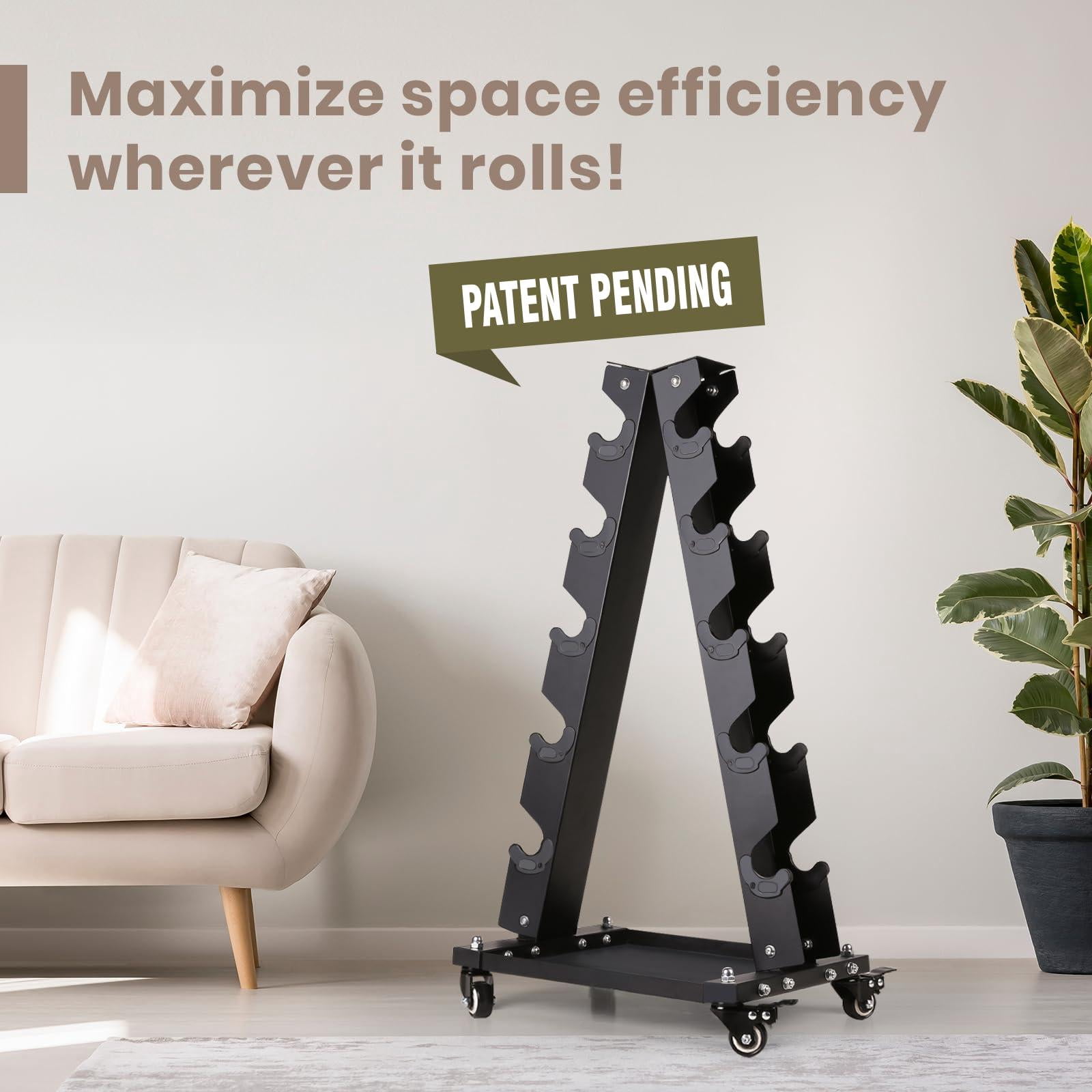 Solid Steel Dumbbell Rack Stand Only  A-frame Portable Weight Storage Organizer With Optional Tray And Wheels For Home Gym Fitness (200lbs/300lbs/700lbs Capacity Available)
